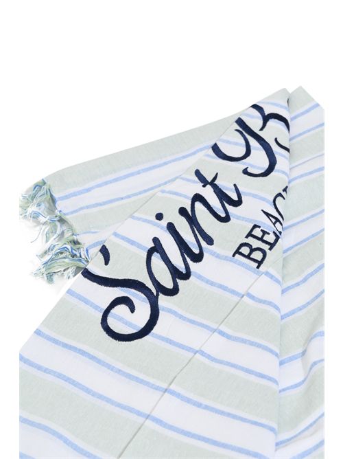 Telo mare Foutas light in cotone a righe Verde/Bianco Mc2 Saint Barth | FOUL00200937L
